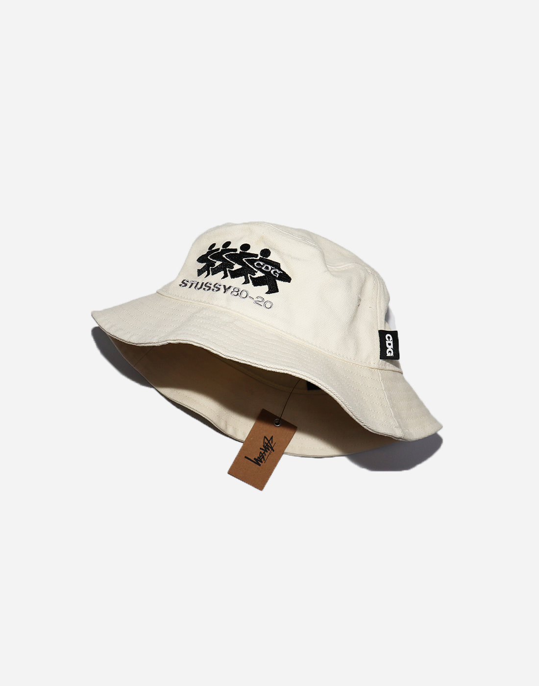STUSSY x CDG Canvas Bucket Hat, Natural
